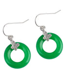 CIFEEO- DIY Sterling Silver Jade Zircon Leaf Drop Earrings