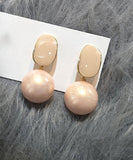 CIFEEO- DIY Light Pink Sterling Silver Alloy Pearl Drop Earrings AH361