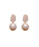 CIFEEO- DIY Light Pink Sterling Silver Alloy Pearl Drop Earrings AH361