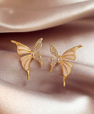 CIFEEO- Fashion Gold Copper Alloy Zircon Butterfly Stud EarringsGH1010