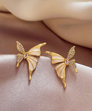 CIFEEO- Fashion Gold Copper Alloy Zircon Butterfly Stud EarringsGH1010