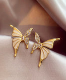 CIFEEO- Fashion Gold Copper Alloy Zircon Butterfly Stud EarringsGH1010