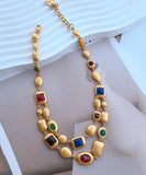 CIFEEO- Fashion Gold Copper Overgild Bilayer Coloured Glaze Necklace GH1017