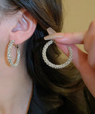 CIFEEO- Fashion Gold Copper Zircon Hoop Earrings ZZ023