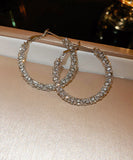 CIFEEO- Fashion Gold Copper Zircon Hoop Earrings ZZ023