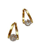 CIFEEO- Fashion Gold Sterling Silver Alloy Zircon Hoop Earrings KX1056