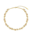 CIFEEO- Fine Gold Metal Gem Stone Collar Necklace MM081