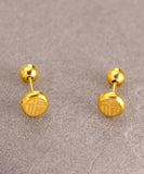 CIFEEO- Fine Gold Stainless Steel Fu Character Stud Earrings GH1051