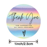 CIFEEO-500pcs Rainbow Laser Thank You Stickers 1inch Small Business Stickers Adhesive Labels for Boutiques Wrapping Supplies