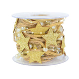 Cifeeo-1/2M Christmas Ribbon Decoration Star Bead Chain Ribbon Xmas Tree Ornament DIY Christmas Gift Box Packaging 2023 New Year Natal