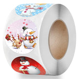 CIFEEO-500PCS CHRISTMAS Stickers Snowman Stickers Printable Label Stickers 8 Patterns Cartoon Reward Stickers Children Toys Gifts