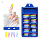 100Pcs False Nail Tips Long Nail Design Full Cover Press on Nails for Manicure Colorful Nails Art Fake Nails With Free Shipping