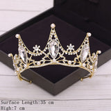 Cifeeo Bridal Crown Golden Wedding Hair Accessories Rhinestone Bride Wedding Tiaras and Crowns Headpiece Diadema Hair Ornament