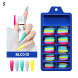 100Pcs False Nail Tips Long Nail Design Full Cover Press on Nails for Manicure Colorful Nails Art Fake Nails With Free Shipping