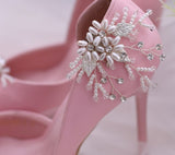 Cifeeo lot Removable Bride High Heel Clip Rhinestone Wedding Shoes Buckle Women Decoration Pearls Floral Bead Shoe Clips