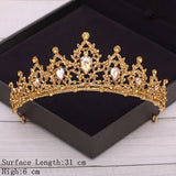 Cifeeo Bridal Crown Golden Wedding Hair Accessories Rhinestone Bride Wedding Tiaras and Crowns Headpiece Diadema Hair Ornament