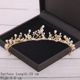 Cifeeo Bridal Crown Golden Wedding Hair Accessories Rhinestone Bride Wedding Tiaras and Crowns Headpiece Diadema Hair Ornament