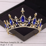 Cifeeo Bridal Crown Golden Wedding Hair Accessories Rhinestone Bride Wedding Tiaras and Crowns Headpiece Diadema Hair Ornament