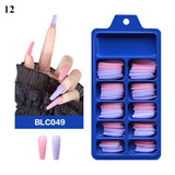 100Pcs False Nail Tips Long Nail Design Full Cover Press on Nails for Manicure Colorful Nails Art Fake Nails With Free Shipping