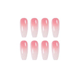 Cifeeo Full Cover Fake Nail Press On Milky White Pink Gradients Long Ballet Nail Stick False Nail Art Tools Press With Glue