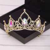 Cifeeo Bridal Crown Golden Wedding Hair Accessories Rhinestone Bride Wedding Tiaras and Crowns Headpiece Diadema Hair Ornament