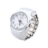 Cifeeo 2023 Individuality Vintage Punk Elastic Stretchy Quartz Watch Rings For Women Man Hip-Hop Couple Accessories