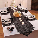 Cifeeo-Halloween Decoration Lace Spider Web Skeleton Skull Tablecloth Black Fireplace Mantel Scarf Event Party Decoration Supplies