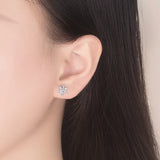 Cifeeo-Christmas gifts New Lovely Snowflake Charm Earring For Women Christmas Gift Fashion Crystal Zircon Stud Earrings Girls New Year Jewelry