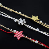 Cifeeo-1/2M Christmas Ribbon Decoration Star Bead Chain Ribbon Xmas Tree Ornament DIY Christmas Gift Box Packaging 2023 New Year Natal