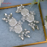 Cifeeo 2Pcs/Lot White Wedding Shoes Clips For Bride Wedding Flower Girl Golden Shoes Buckle  Flower Bridal High Heels Clips