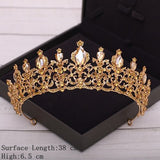 Cifeeo Bridal Crown Golden Wedding Hair Accessories Rhinestone Bride Wedding Tiaras and Crowns Headpiece Diadema Hair Ornament