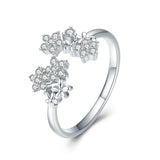 Cifeeo Authentic Alloy Plant Series Flower Butterfly Rings Adjustable Size for Women Luxury Wedding Jewelry GAR021 A06