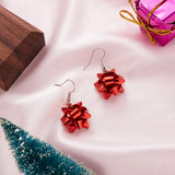 Cifeeo-Christmas gifts Creative Christmas Stars Stud Earrings For Women Handmade Xmas Snowflakes Ribbons Round Earring Merry Christmas New Year Gifts