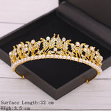 Cifeeo Bridal Crown Golden Wedding Hair Accessories Rhinestone Bride Wedding Tiaras and Crowns Headpiece Diadema Hair Ornament