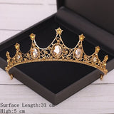 Cifeeo Bridal Crown Golden Wedding Hair Accessories Rhinestone Bride Wedding Tiaras and Crowns Headpiece Diadema Hair Ornament