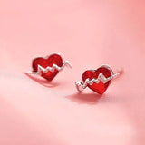 Cifeeo-Christmas gifts Christmas Red Zircon Crystal Bow Stud Earrings For Women Heart Shape Bowknot Christmas Earring Girl New Year Festival Jewelry