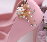 Cifeeo lot Removable Bride High Heel Clip Rhinestone Wedding Shoes Buckle Women Decoration Pearls Floral Bead Shoe Clips