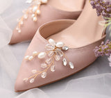 Cifeeo lot Removable Bride High Heel Clip Rhinestone Wedding Shoes Buckle Women Decoration Pearls Floral Bead Shoe Clips