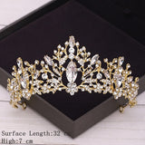 Cifeeo Bridal Crown Golden Wedding Hair Accessories Rhinestone Bride Wedding Tiaras and Crowns Headpiece Diadema Hair Ornament