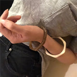 Cifeeo 2023 Vintage Resin Acrylic Geometric Irregular Square Quadrilateral Bangle Simple Style Bracelet For Women 2023 New Jewelery