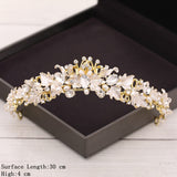 Cifeeo Bridal Crown Golden Wedding Hair Accessories Rhinestone Bride Wedding Tiaras and Crowns Headpiece Diadema Hair Ornament