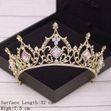 Cifeeo Bridal Crown Golden Wedding Hair Accessories Rhinestone Bride Wedding Tiaras and Crowns Headpiece Diadema Hair Ornament