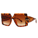 Cifeeo Classic Oversized Square Sunglasses Women New Fashion Black Leopard Sun Glasses Female Gradient Vintage Big Shades UV400