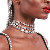 Cifeeo INS Multilayers Rhinestone Zircon Short Choker Necklace Clavicle Chain Jewelry For Women Luxury Crystal Wedding Collar Necklace