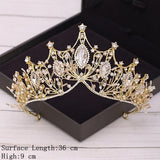 Cifeeo Bridal Crown Golden Wedding Hair Accessories Rhinestone Bride Wedding Tiaras and Crowns Headpiece Diadema Hair Ornament