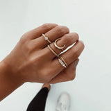 Cifeeo-Christmas Gift New Year's Eve Gift 10pcs/Set Boho Women Silver color Finger Rings Set For Female vintage Branch Hollow carved Flower Knuckle Ring Fashion Jewelry