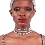 Cifeeo INS Multilayers Rhinestone Zircon Short Choker Necklace Clavicle Chain Jewelry For Women Luxury Crystal Wedding Collar Necklace
