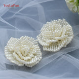 Cifeeo 2Pcs/Lot White Wedding Shoes Clips For Bride Wedding Flower Girl Golden Shoes Buckle  Flower Bridal High Heels Clips