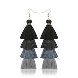 Cifeeo-Christmas Gift New Year's Eve Gift Bohemian 4 Layered Tassel Earrings For Women Ethnic Long Fringe Multi color Statement Dangle Earring GirlsFashion Jewelry