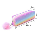 Cifeeo-Back To School Gifts Kawaii Pencil Case Stationery Trousse Scolaire For Girls Rainbow Pencil Bags School Supplies Glitter Pen Case School Pencil Case